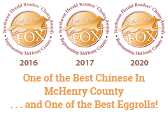 Voted best Chinese in McHenry County 2016, 2017, 2020